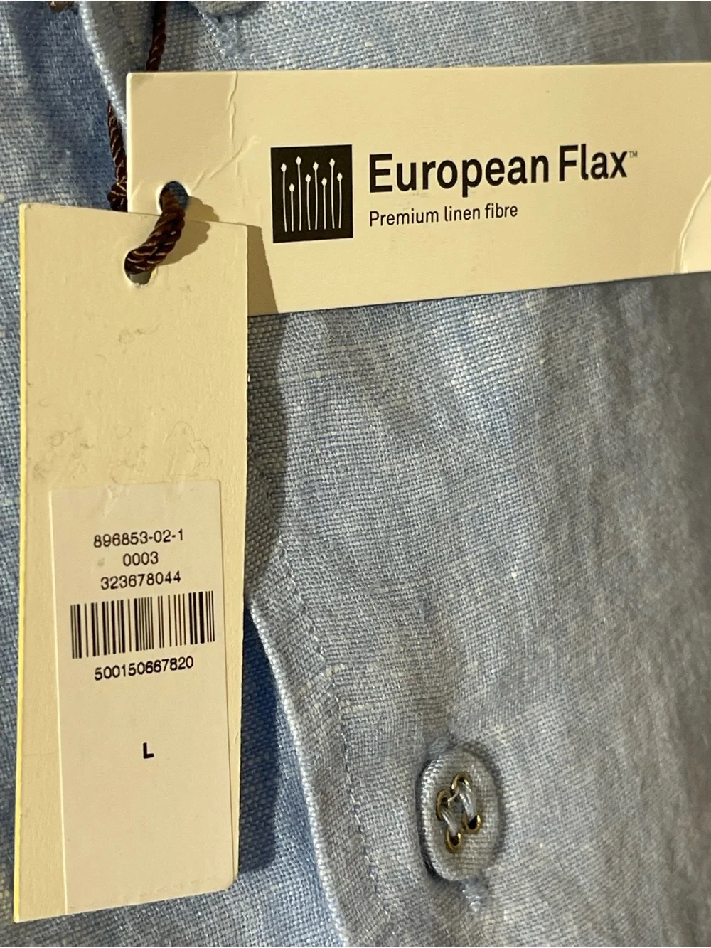 Banana Republic Sky Blue Linen Button-Down Camp Shirt